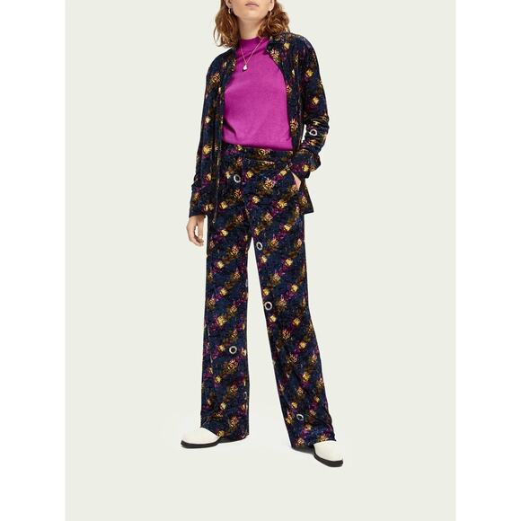 Scotch & Soda Tailored Wide-Leg Velvet Pants Sz S - Picture 9 of 9